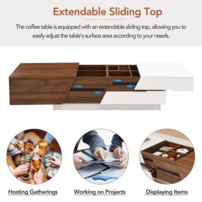 Extendable Coffee Table with Storage