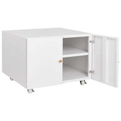 White Office Copier Cabinet with 2 Doors