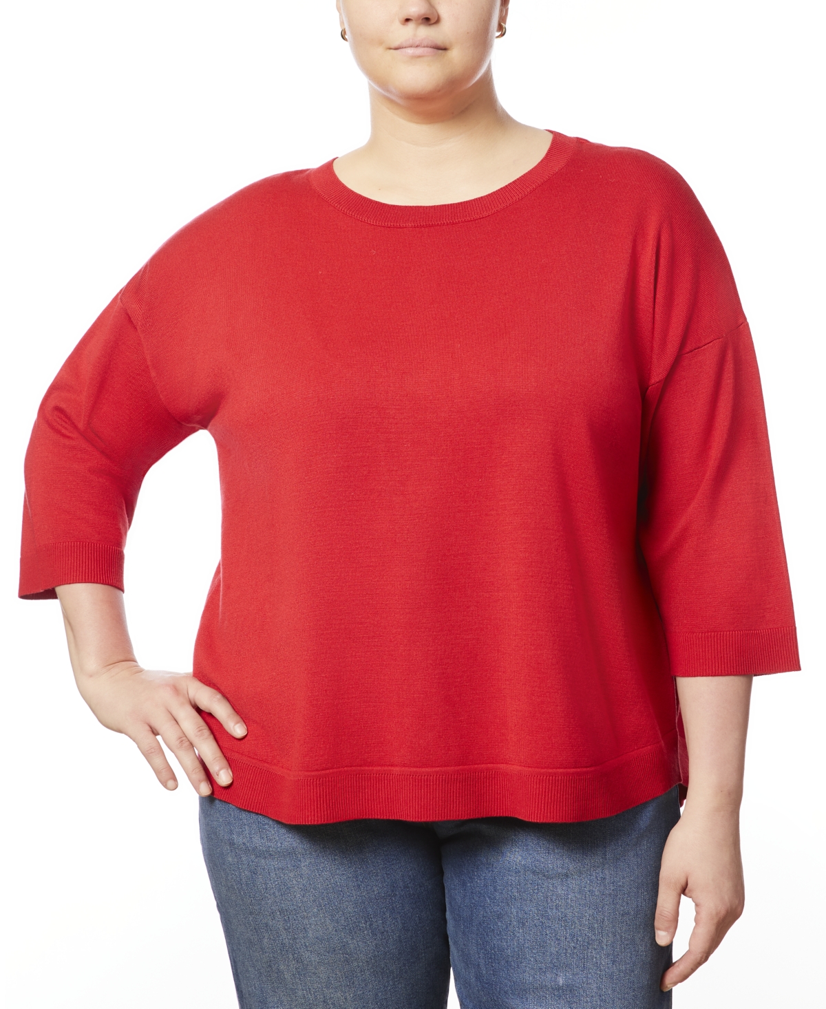 Plus Size Button-Back Dropped-Shoulder Sweater - Chicory Co