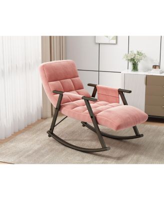 Adjustable Space-Saving Rocking Chair with Iron Frame