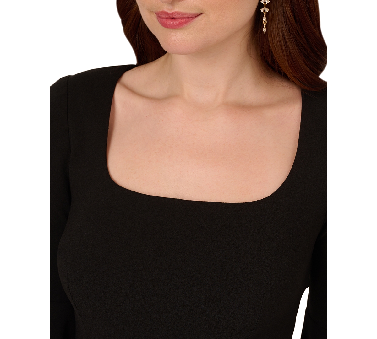 Adrianna Papell Petite Beaded-Trim Bell-Sleeve Dress