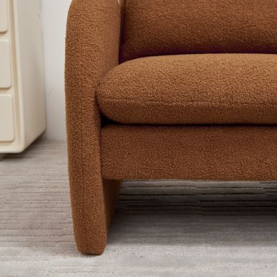 Luxurious Lamb Fabric Sofa with Cozy Toss Pillows for Ultimate Comfort