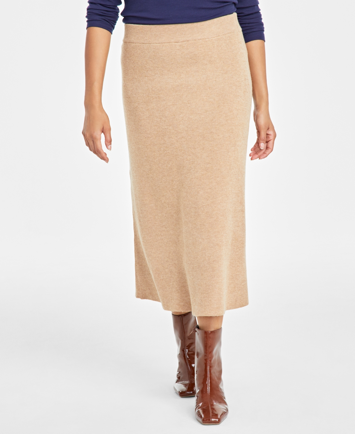 On 34th Women's Sweater-Knit Trumpet Midi Skirt, Created for Macy's