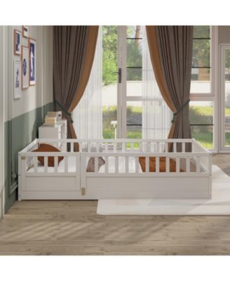 Montessori Twin Floor Bed with Safety Barrier