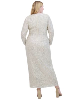 gold satin maxi dress long sleeve Mac Duggal Long Sleeve Off the Shoulder Metallic Gown