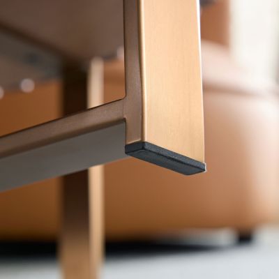 Streamdale Modern Wood Coffee Table with Stainless Steel Pedestal Base