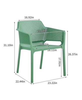 3 piece plastic arm chair Bistro GRS Premium Ocean Plastic, Green