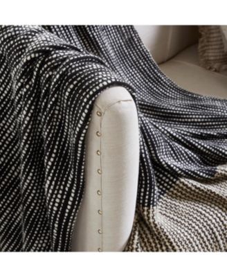 Chunky Tie Dye Throw Blanket I 50"x 70" I Black Mustard