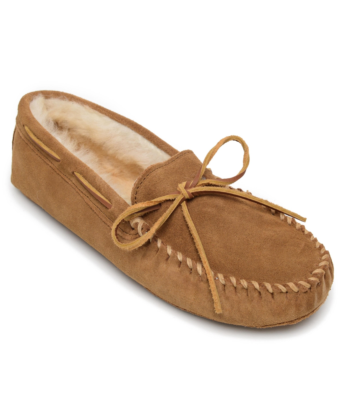 Men's Suede Sheepskin Softsole Slippers - Tan