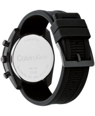 Men's Flex Black Silicone Strap Watch 45mm