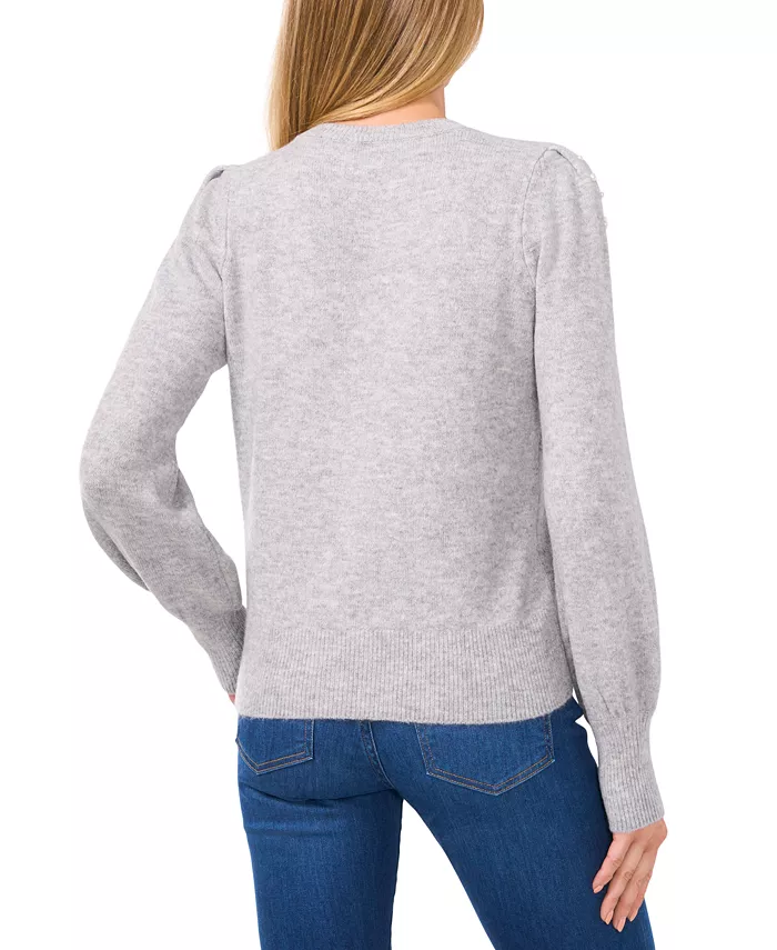 Women's Scattered-Pearl Crewneck Sweater - thumbnail 5