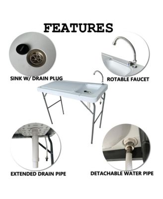 Outdoor Fish And Game Cutting Cleaning Table with Sink And Faucet
