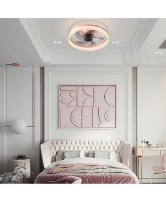 Thin Pink Dimmable LED Ceiling Fans