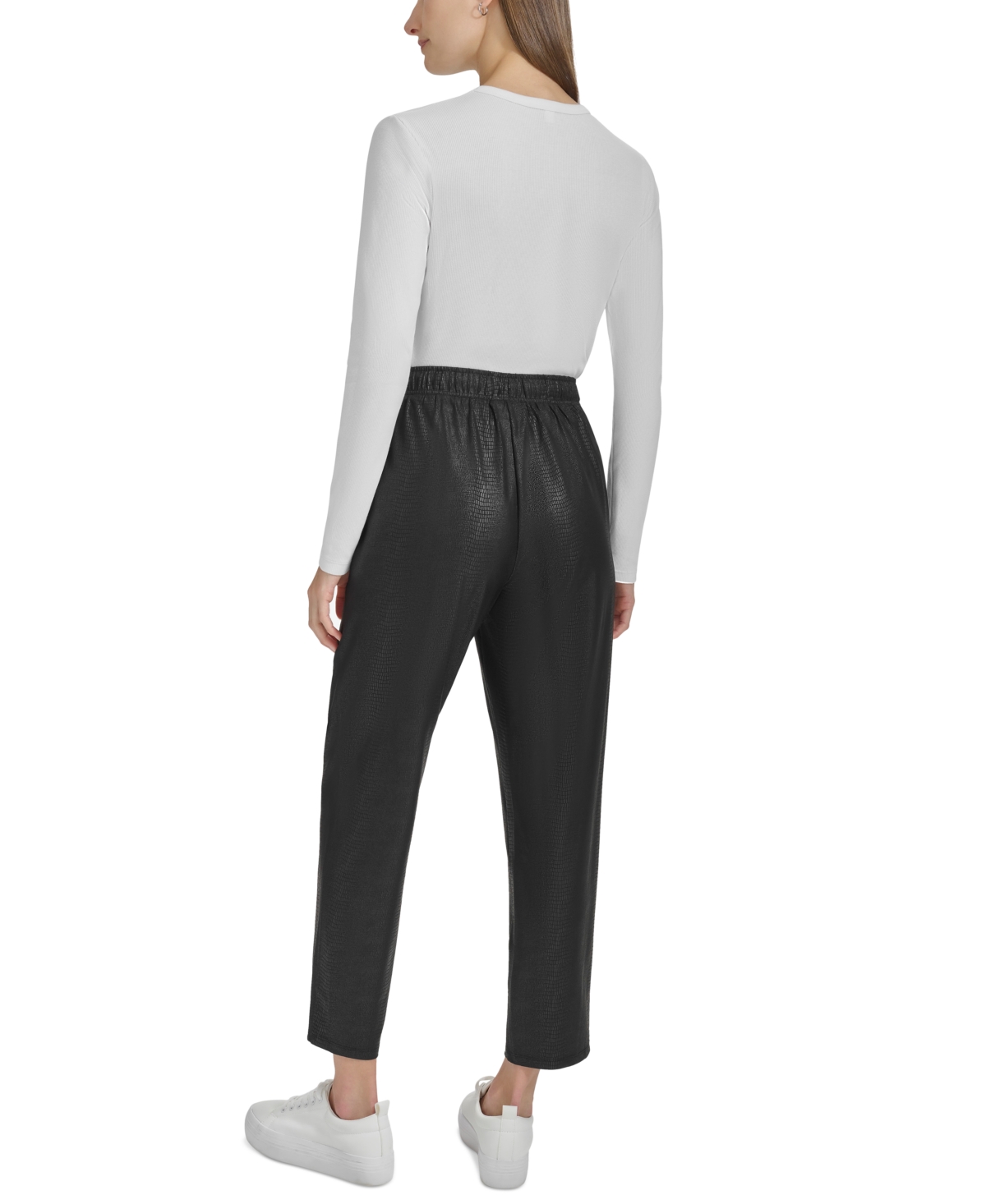 MARC NEW YORK WOMEN'S SNAKESKIN-PRINT PULL-ON PANTS 