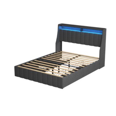 Streamdale Full Size Bed Frame with LED and Storage Drawers