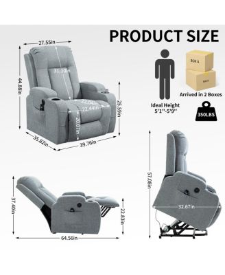350lbs Power Lift Recliner with Massage & Heating