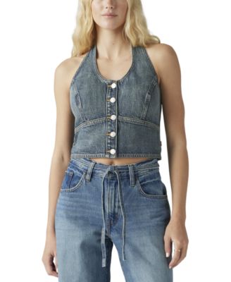 Levi's - Women's Janeesah Cotton Smocked-Back Halter Top