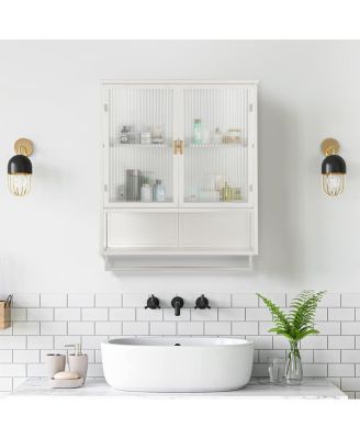 Modern Two-Door Wall Cabinet with Glass Doors