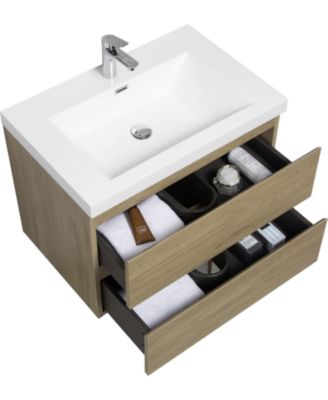 Streamdale 30" Floating Vanity with Resin Sink & Soft-Close Drawers