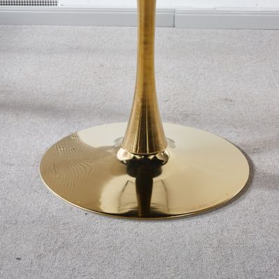 31.5" Tulip Dining Table MDF Top, Metal Legs