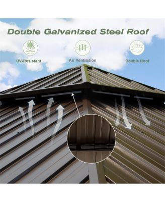 Streamdale 10'x12' Hardtop Metal Gazebo with Double Roof