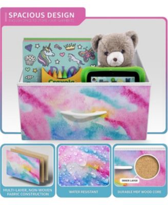 5-Pc Steel Frame Dresser with Wood Top & Fabric Bins – Narrow Storage Nightstand for Home & Office