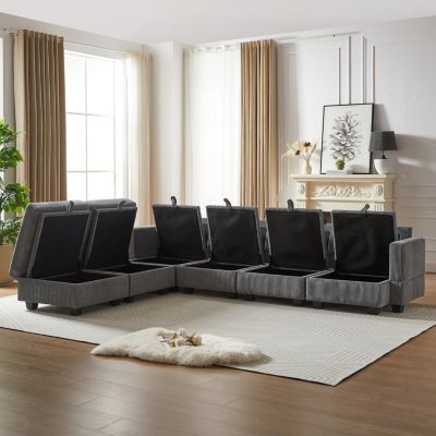 Flexible Modular Sectional Sofa with Storage