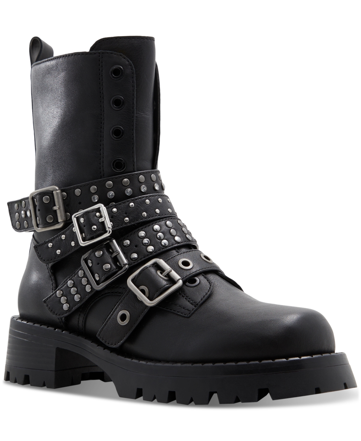 ALDO WOMEN'S VORTEXIA STUDDED BUCKLED-STRAP BOOTIES 