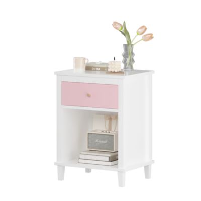 Streamdale Wooden Nightstand With One Drawer One Shelf For Kids, Adults