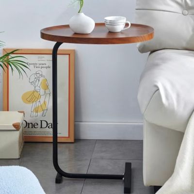 Streamdale Brown Cshaped Side Table, Small Sofa Table For Living Room
