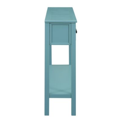 60" Rustic Console Table with Drawers & Shelf