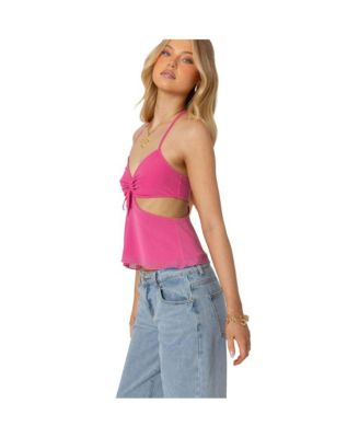 Duo cutout mesh halter top