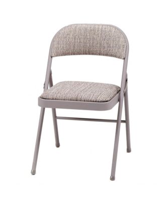 Sudden Comfort Deluxe Metal Fabric Padded Folding Chair Set, Gray (4 Pack)