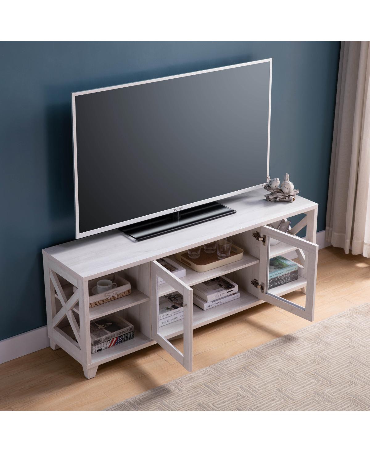 Simplie Fun Tv Stand White Oak