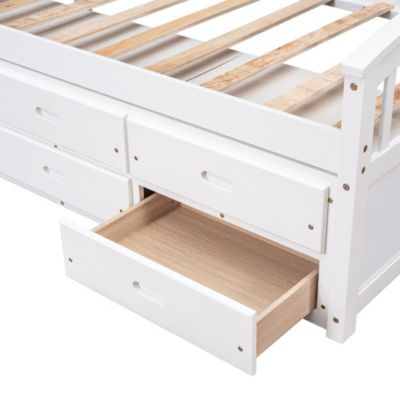Streamdale Twin Size Platform Storage Bed Solid Wood Bed With 6 Drawers