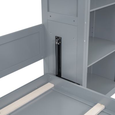 Queen Size Murphy Bed Wall Bed with Shelves