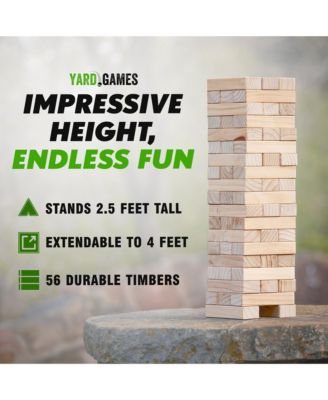 Giant Tumbling Timbers 30" Wood Block Stacking Game w/ Case, Natural