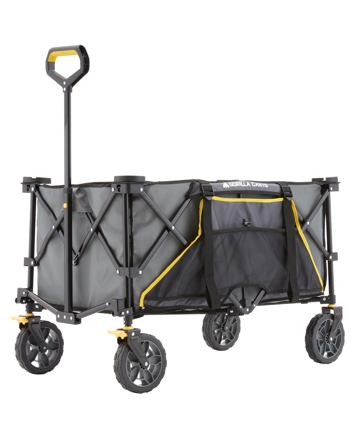 7 Cubic Feet Foldable Utility Beach Wagon with Oversized Bed, Gray - Gray