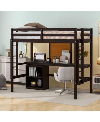 Twin Loft Bed with Desk & Storage