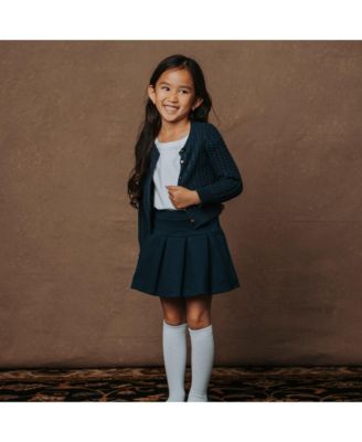 Girls' Ponte Drop Waist Pleated Uniform Skort