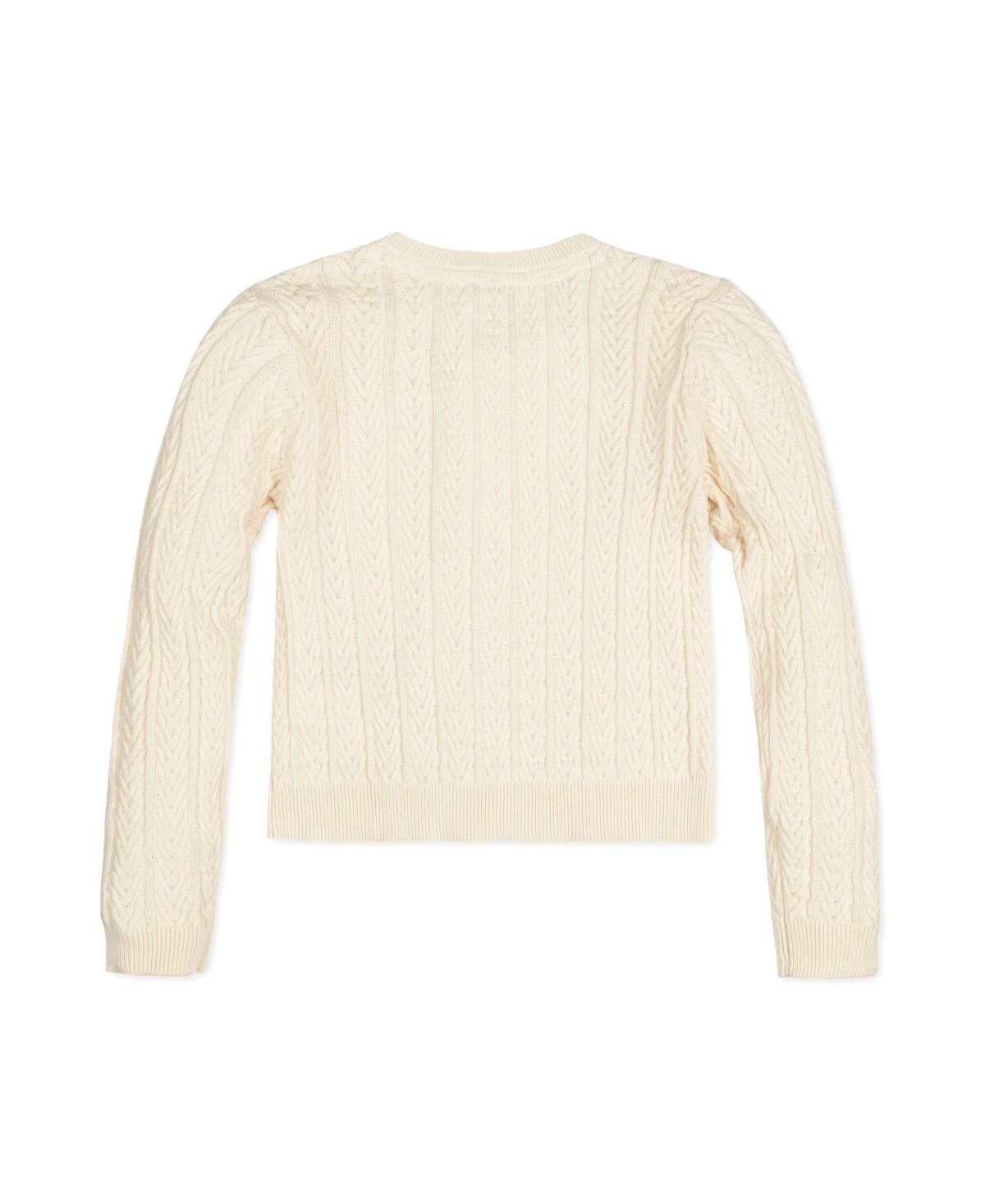 Hope & Henry Girls Organic Chevron Cable Cardigan Sweater