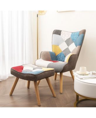 Streamdale Spliced Accent Chair and Ottoman Set