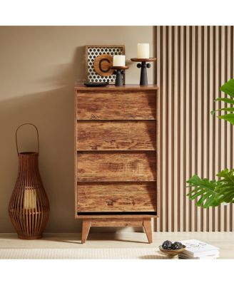 Streamdale 4 Drawer Double Dresser Features Vintage-Style And Bevel Design