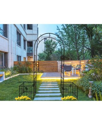 Streamdale Outdoor Black Metal Garden Arbor Archway