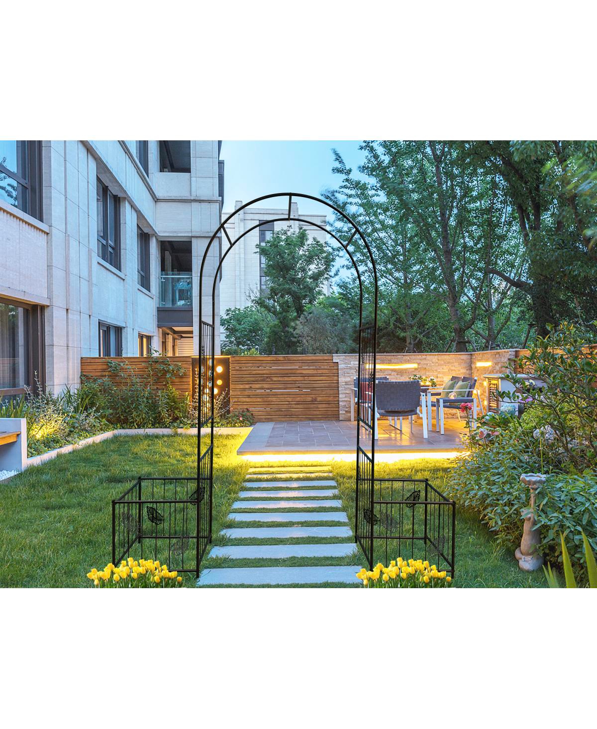 Streamdale Outdoor Black Metal Garden Arbor Archway