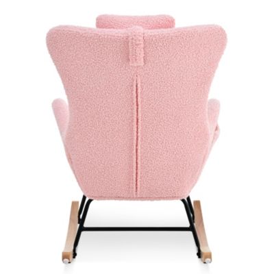 Streamdale Pink Teddy Glider Chair for Nursery & Home