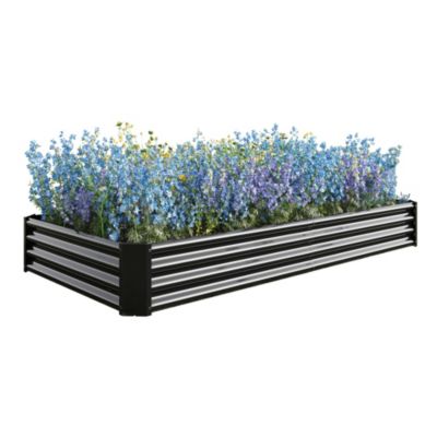 Streamdale Metal Raised Garden Bed Kit for Flowers, Veggies (7.6x3.7x0.98ft
