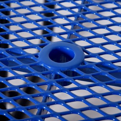 Streamdale Square Outdoor Steel Picnic Table 46" blue, with umbrella pole