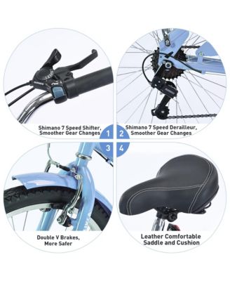 Streamdale 7 Speed Bicycles, Multiple Colors 26"Inch Beach Cruiser Bike