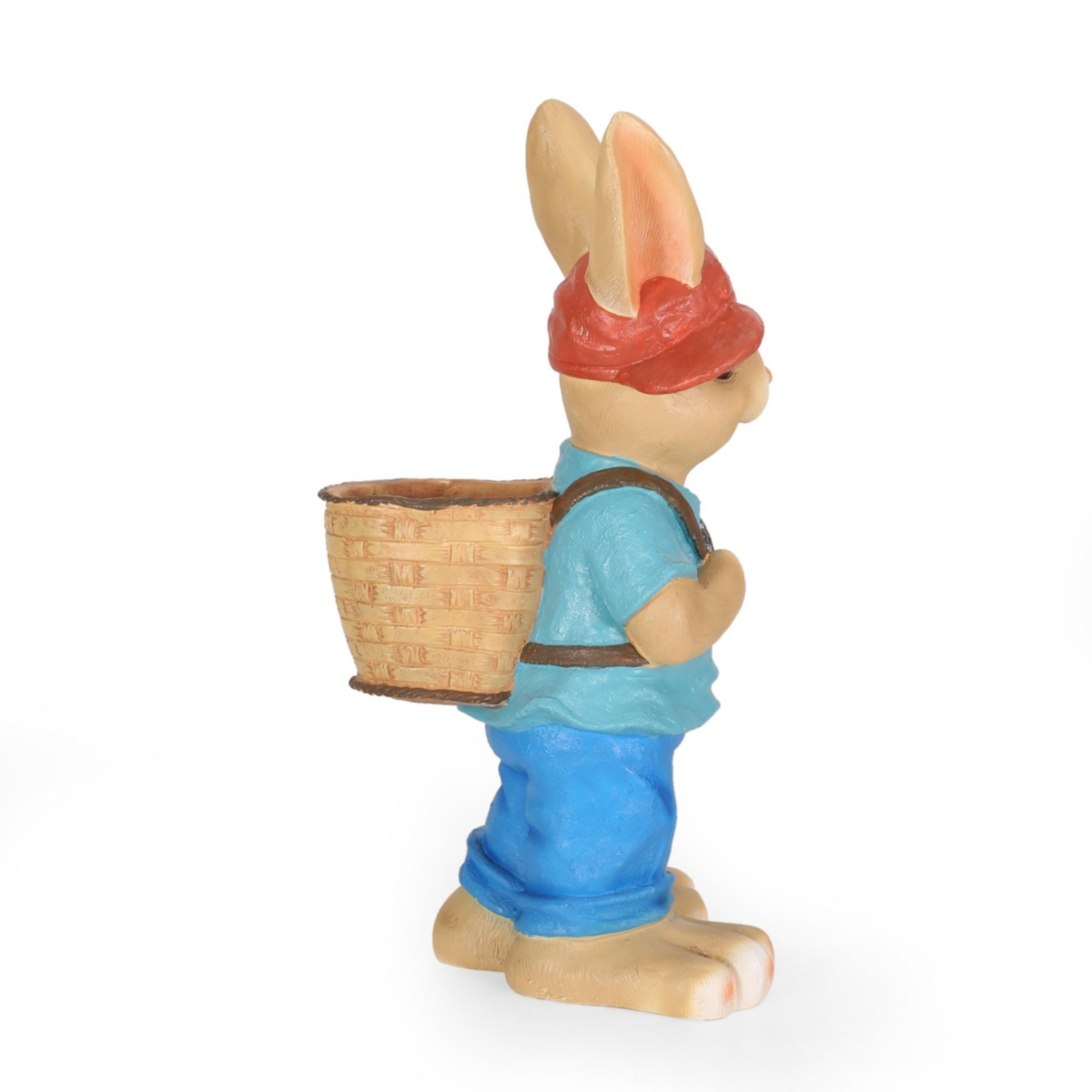 Streamdale Furniture Cast Stone Rabbit Planter Liven up Your Outdoor Oasis - Blue+brown
